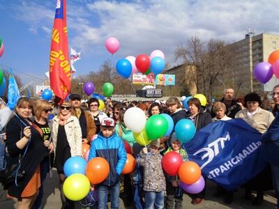 На Первомайском шествии
