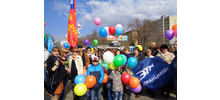 На Первомайском шествии